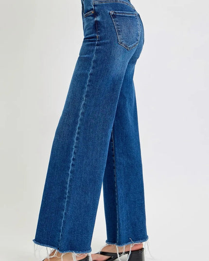 RISEN Tummy Control High Rise Wide Leg Jeans - THE AMERICAN BLUE