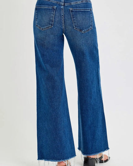 RISEN Tummy Control High Rise Wide Leg Jeans - THE AMERICAN BLUE