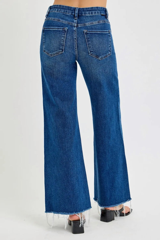 RISEN Tummy Control High Rise Wide Leg Jeans - THE AMERICAN BLUE