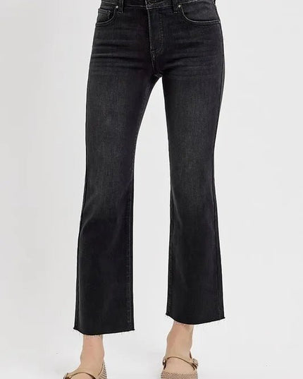 RISEN Tummy Control Mid Rise Crop Straight Jeans - THE AMERICAN BLUE