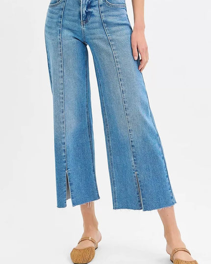 RISEN Mid Rise Crop Jeans with Tummy Control - THE AMERICAN BLUE