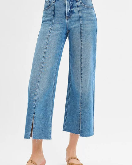 RISEN Mid Rise Crop Jeans with Tummy Control - THE AMERICAN BLUE