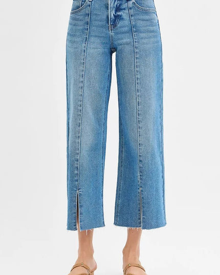 RISEN Mid Rise Crop Jeans with Tummy Control - THE AMERICAN BLUE