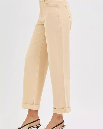 RISEN Tummy Control Relaxed Mid Rise Ankle Jeans - THE AMERICAN BLUE