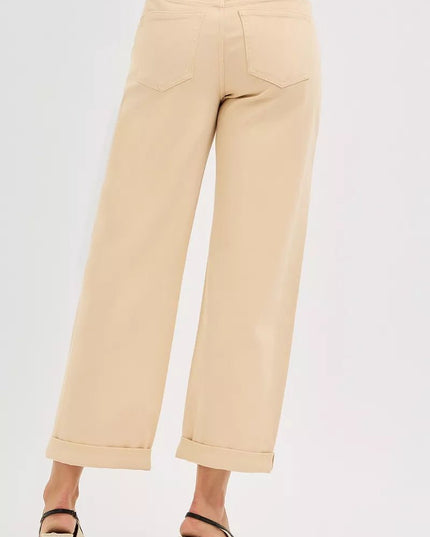 RISEN Tummy Control Relaxed Mid Rise Ankle Jeans - THE AMERICAN BLUE