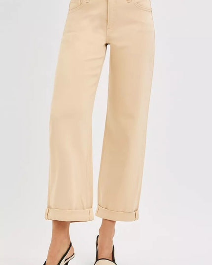 RISEN Tummy Control Relaxed Mid Rise Ankle Jeans - THE AMERICAN BLUE