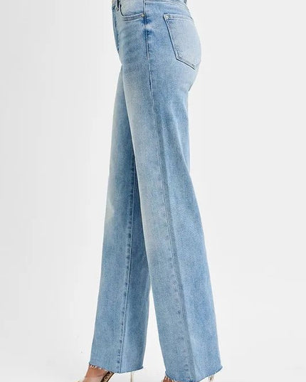 RISEN Tummy Control Rise Straight Jeans - THE AMERICAN BLUE