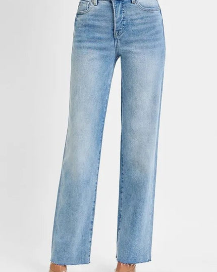 RISEN Tummy Control Rise Straight Jeans - THE AMERICAN BLUE