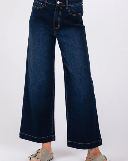 SAGE + FIG High Waist Wide Leg Jeans - THE AMERICAN BLUE