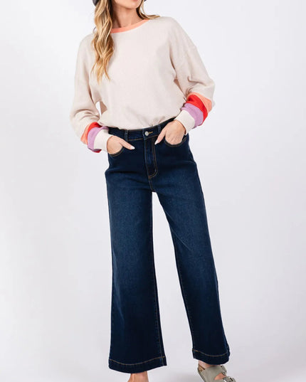 SAGE + FIG High Waist Wide Leg Jeans - THE AMERICAN BLUE