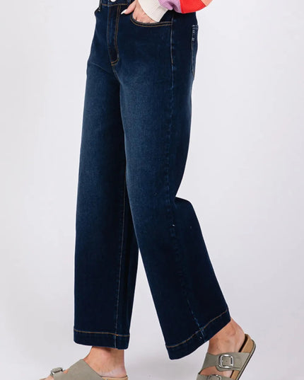 SAGE + FIG High Waist Wide Leg Jeans - THE AMERICAN BLUE