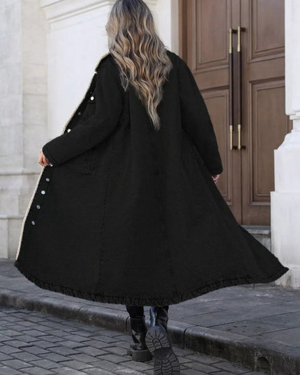 Sherpa Lined Longline Denim Jacket - THE AMERICAN BLUE