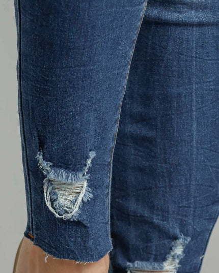 Umgee Distressed Skinny Jeans with Pockets - THE AMERICAN BLUE
