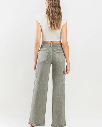 Vervet by Flying Monkey 90's Super High Rise Cargo Jeans - THE AMERICAN BLUE
