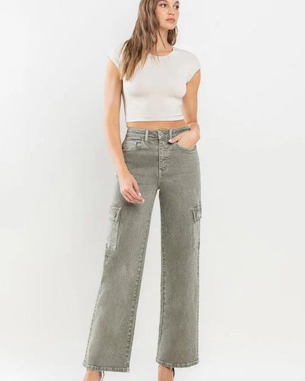 Vervet by Flying Monkey 90's Super High Rise Cargo Jeans - THE AMERICAN BLUE