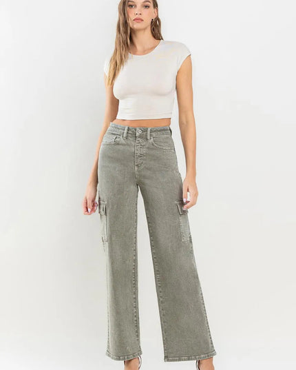 Vervet by Flying Monkey 90's Super High Rise Cargo Jeans - THE AMERICAN BLUE