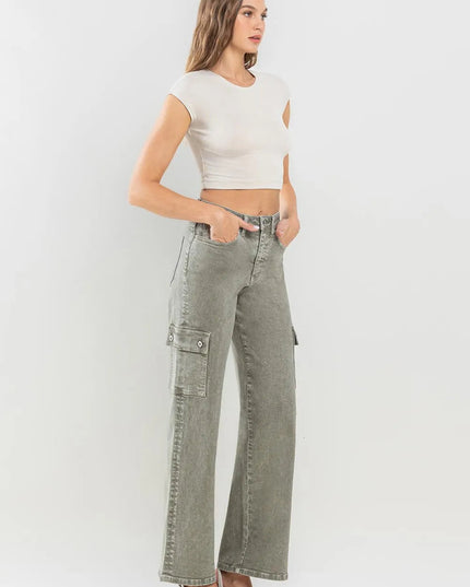 Vervet by Flying Monkey 90's Super High Rise Cargo Jeans - THE AMERICAN BLUE