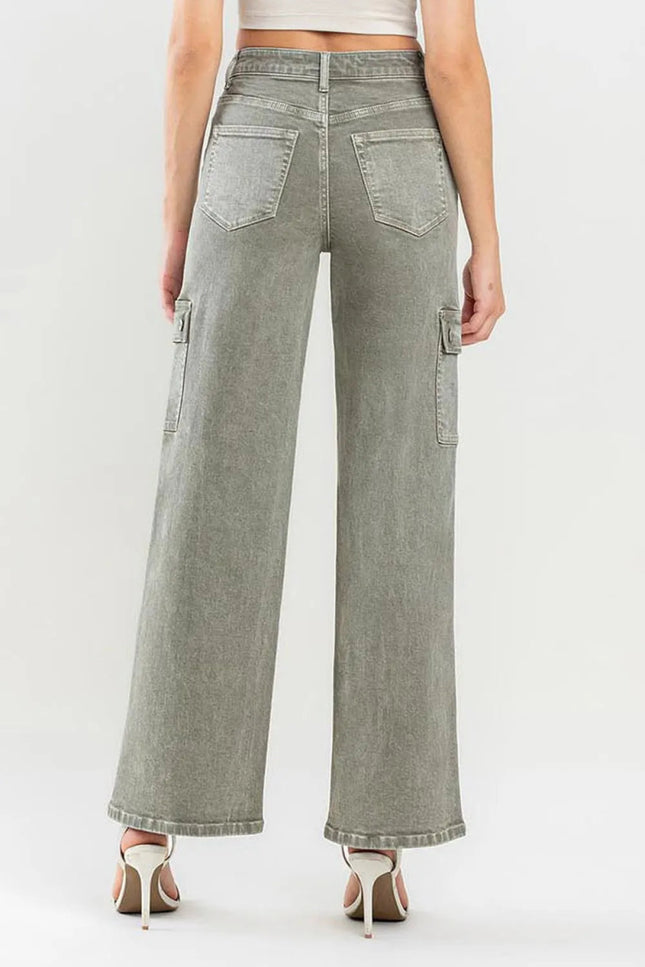Vervet by Flying Monkey 90's Super High Rise Cargo Jeans - THE AMERICAN BLUE