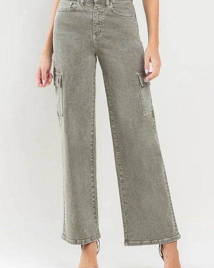 Vervet by Flying Monkey 90's Super High Rise Cargo Jeans - THE AMERICAN BLUE