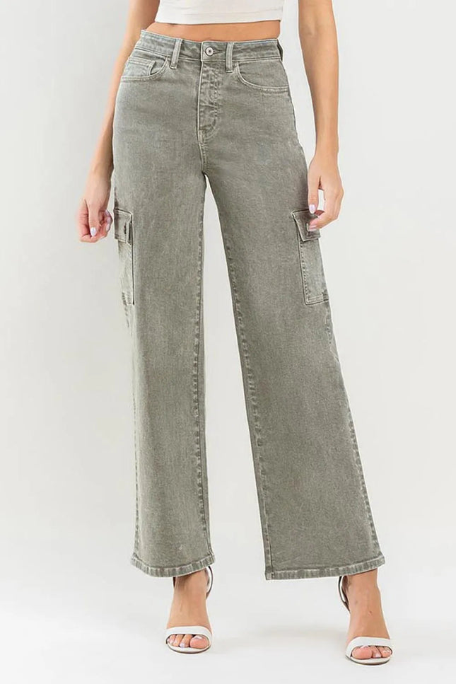 Vervet by Flying Monkey 90's Super High Rise Cargo Jeans - THE AMERICAN BLUE