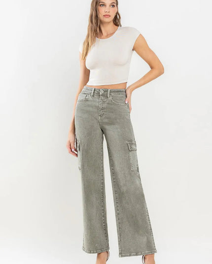 Vervet by Flying Monkey 90's Super High Rise Cargo Jeans - THE AMERICAN BLUE