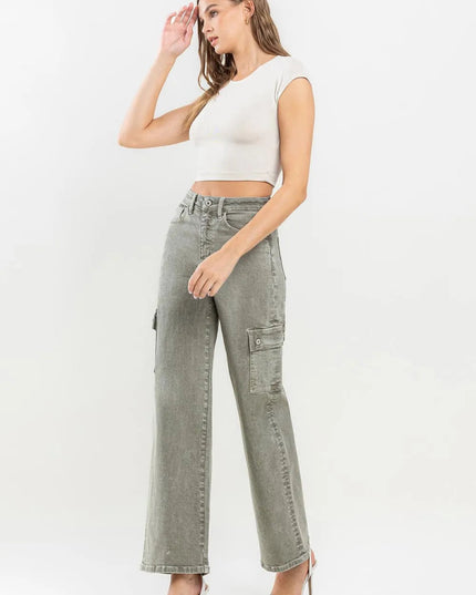 Vervet by Flying Monkey 90's Super High Rise Cargo Jeans - THE AMERICAN BLUE