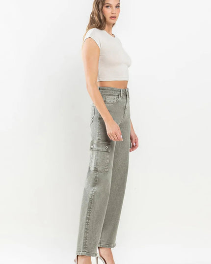 Vervet by Flying Monkey 90's Super High Rise Cargo Jeans - THE AMERICAN BLUE