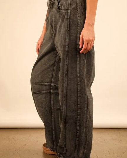 VERY J Wide Leg Comfy Jeans - THE AMERICAN BLUE