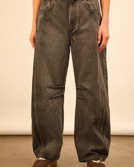 VERY J Wide Leg Comfy Jeans - THE AMERICAN BLUE