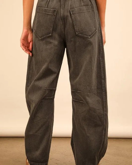 VERY J Wide Leg Comfy Jeans - THE AMERICAN BLUE