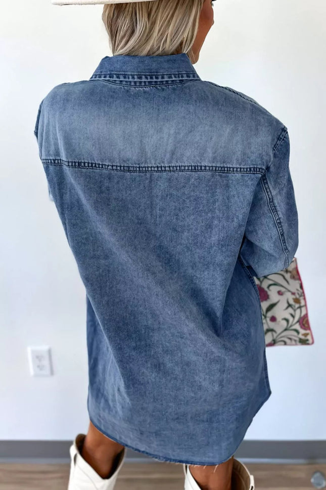 Vintage Wash Button - Down Denim Dress - THE AMERICAN BLUE