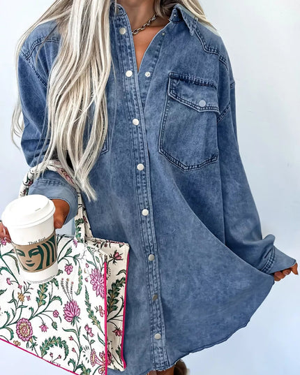 Vintage Wash Button - Down Denim Dress - THE AMERICAN BLUE