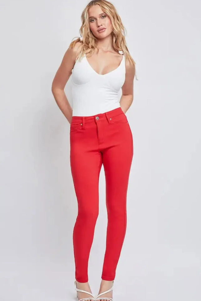YMI Jeanswear Full Size Hyperstretch Mid - Rise Skinny Jeans - THE AMERICAN BLUE