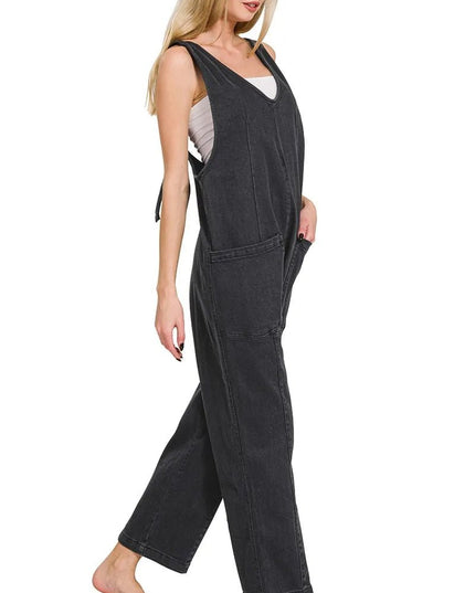 Zenana Casual Adjustable Strap Baggy Jumpsuit with Pocket - THE AMERICAN BLUE