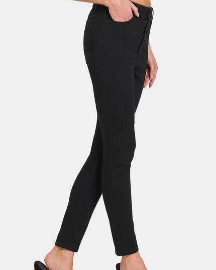 Zenana High Rise Skinny Jeans with Pockets - THE AMERICAN BLUE