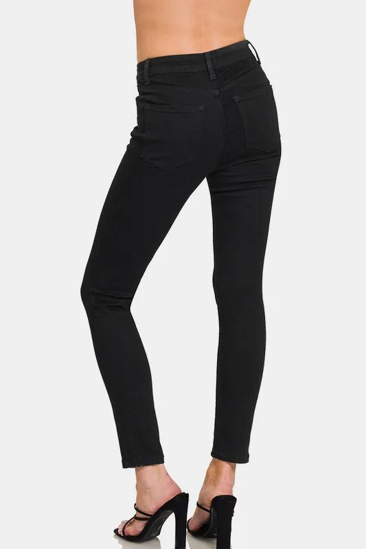 Zenana High Rise Skinny Jeans with Pockets - THE AMERICAN BLUE